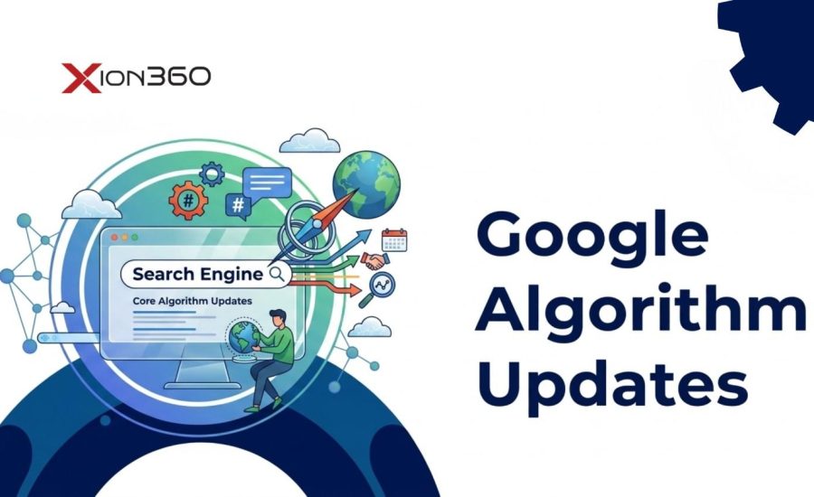 Search engine algorithm updates illustration